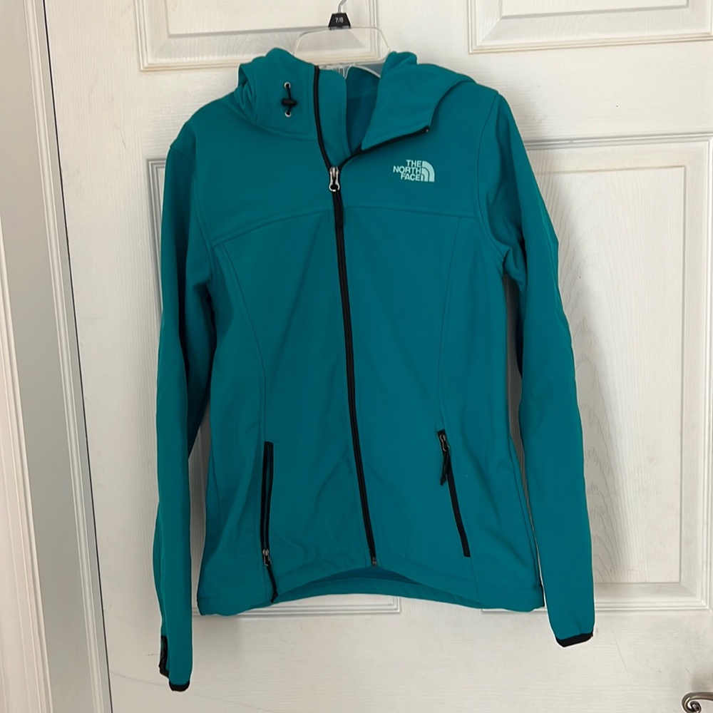 Authentic North Face Hooded Hard Shell with Fleece Lining